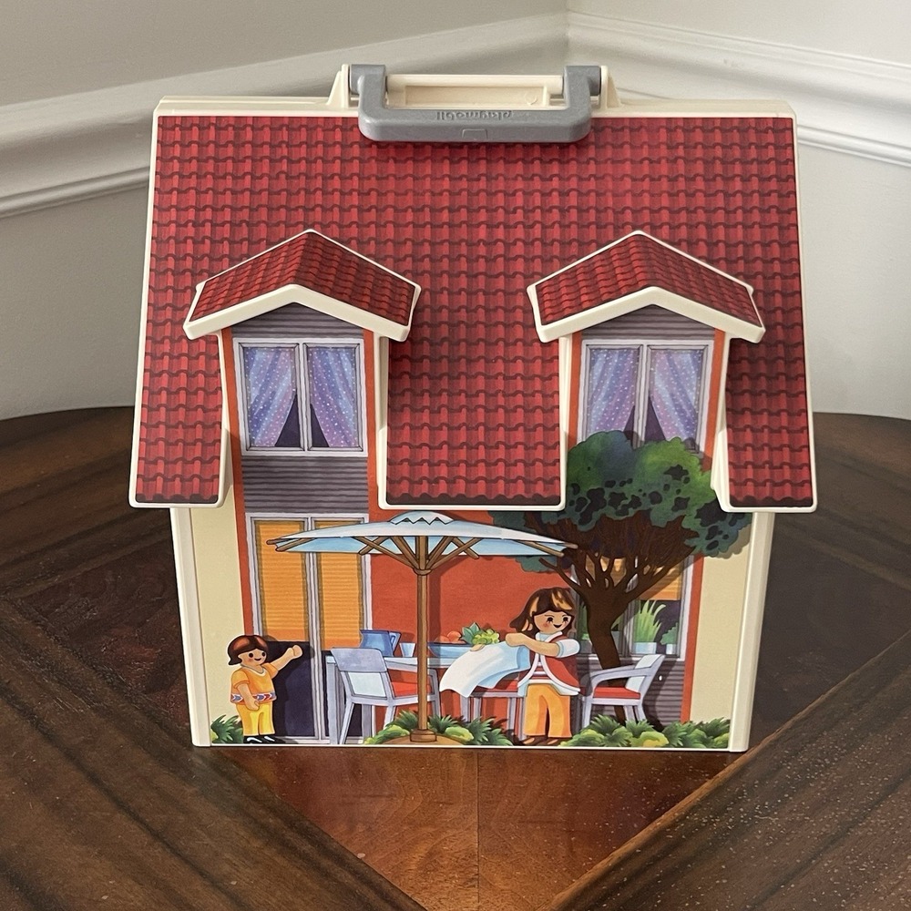Playmobil Dollhouse 2005 Folding Take Along Play House With Accessories Vintage